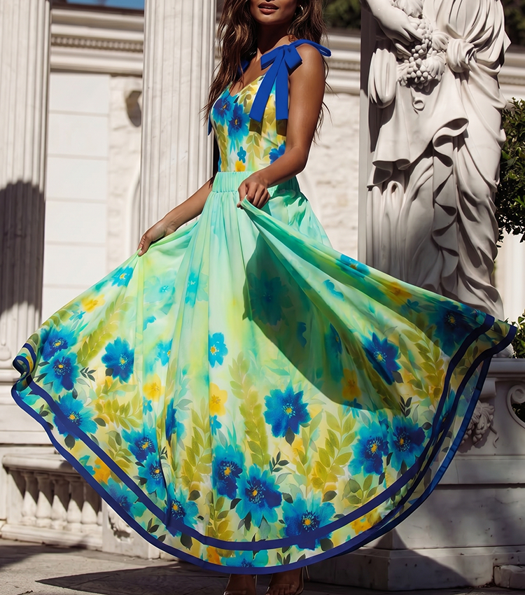 Bow-Embellished Gradient Print Swimsuit Set(s)