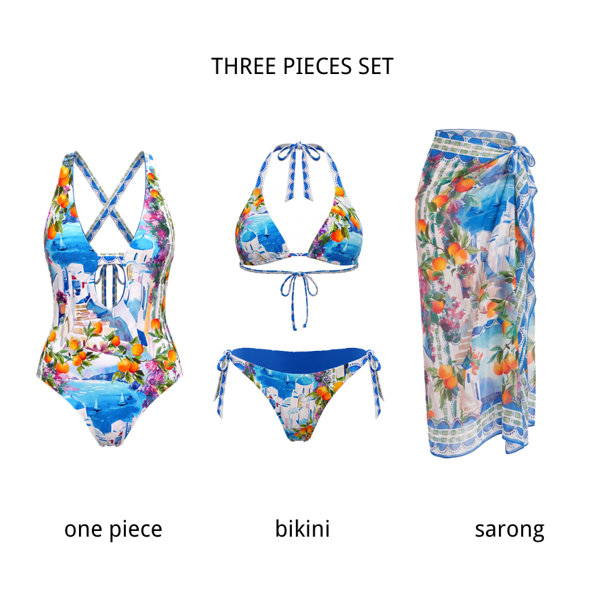 Reversible Landscape Print Swimsuit set(s)