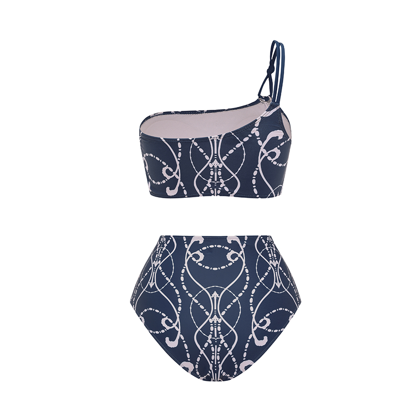Tummy Control High Waist Blue Print Swimsuit Set(s)