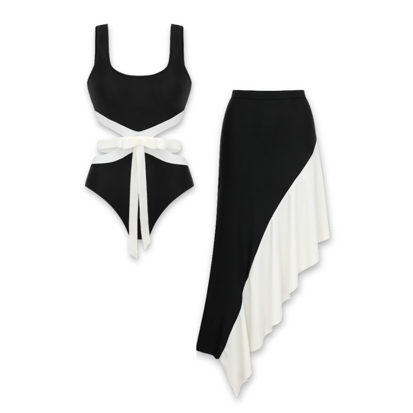 [Copy]Bow-detailed Paisley Print Swimsuit set(s)