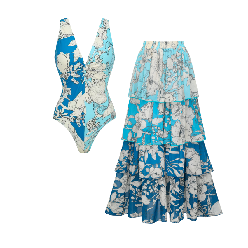 Blue Tropic Bloom Swimsuit Set(s)