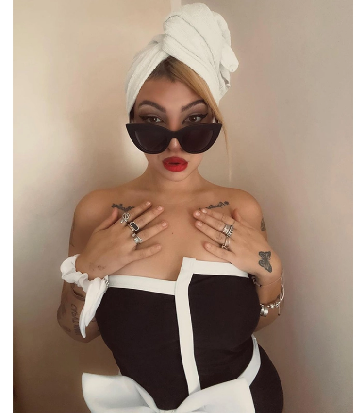 Off Shoulder Bow Tie One Piece Swimsuit and Skirt Flaxmaker