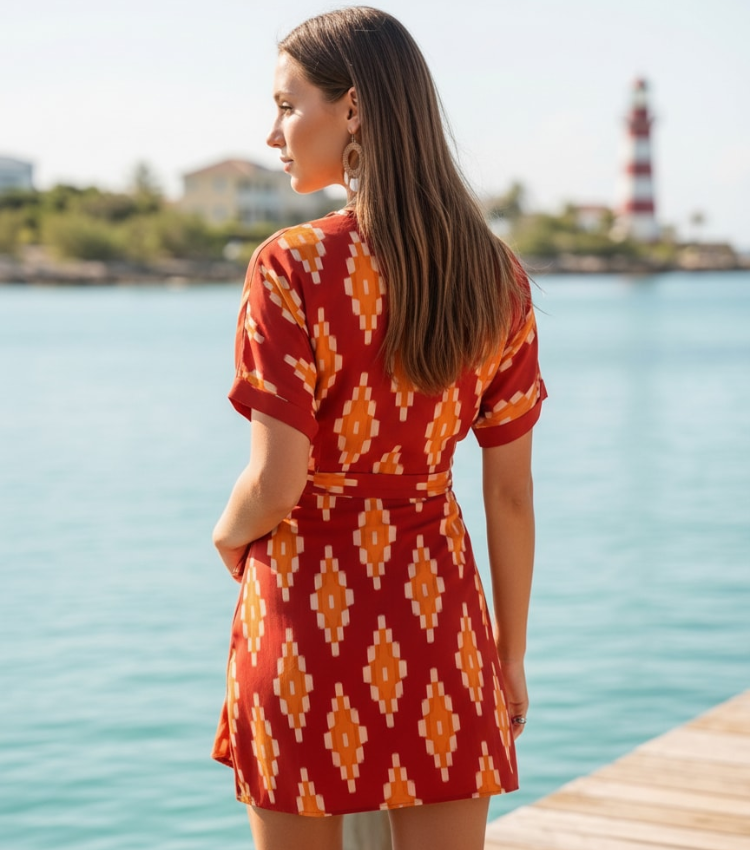 Stylish Bohemian-Style Geometric Print Dress