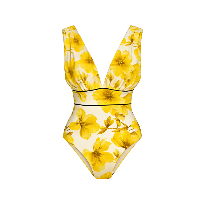 [Copy]Color-Blocked Print Swimsuit Set(s)