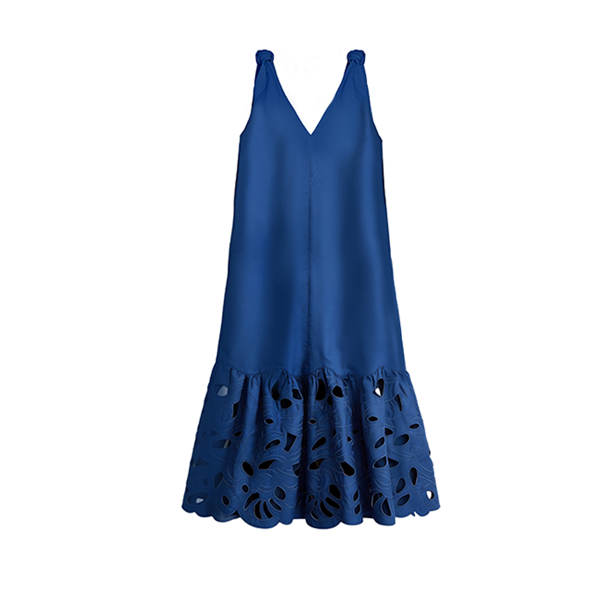 Laser cut floral dress