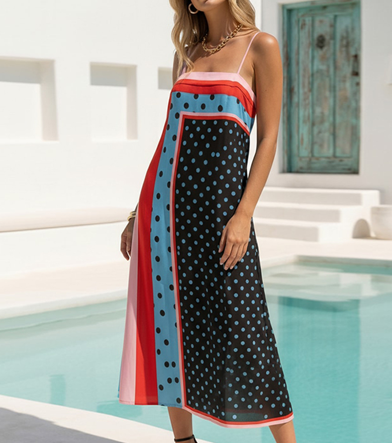 Spaghetti Strap Printed Dress