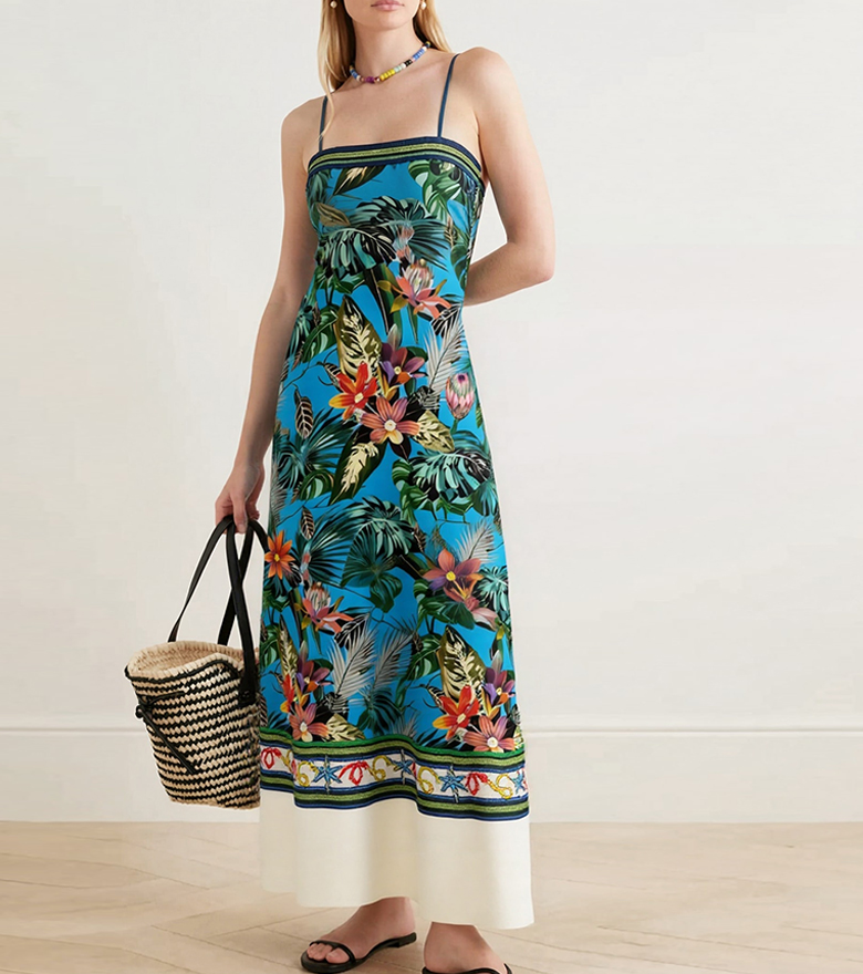 Spaghetti Strap Printed Dress