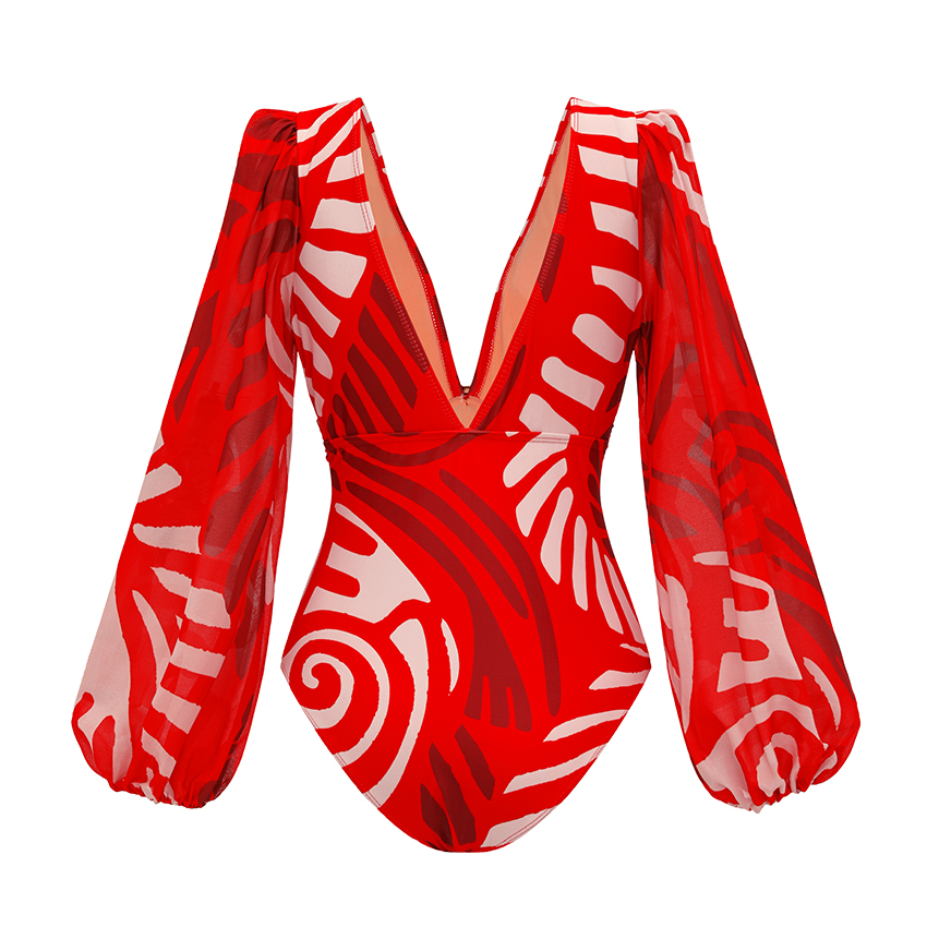 [Copy][Copy][Copy]One Shoulder Yellow Printed Swimsuit Set(s)