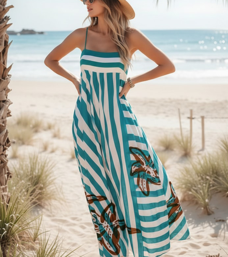 Striped Spaghetti Strap Dress