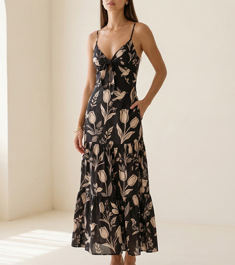 Printed slip dress