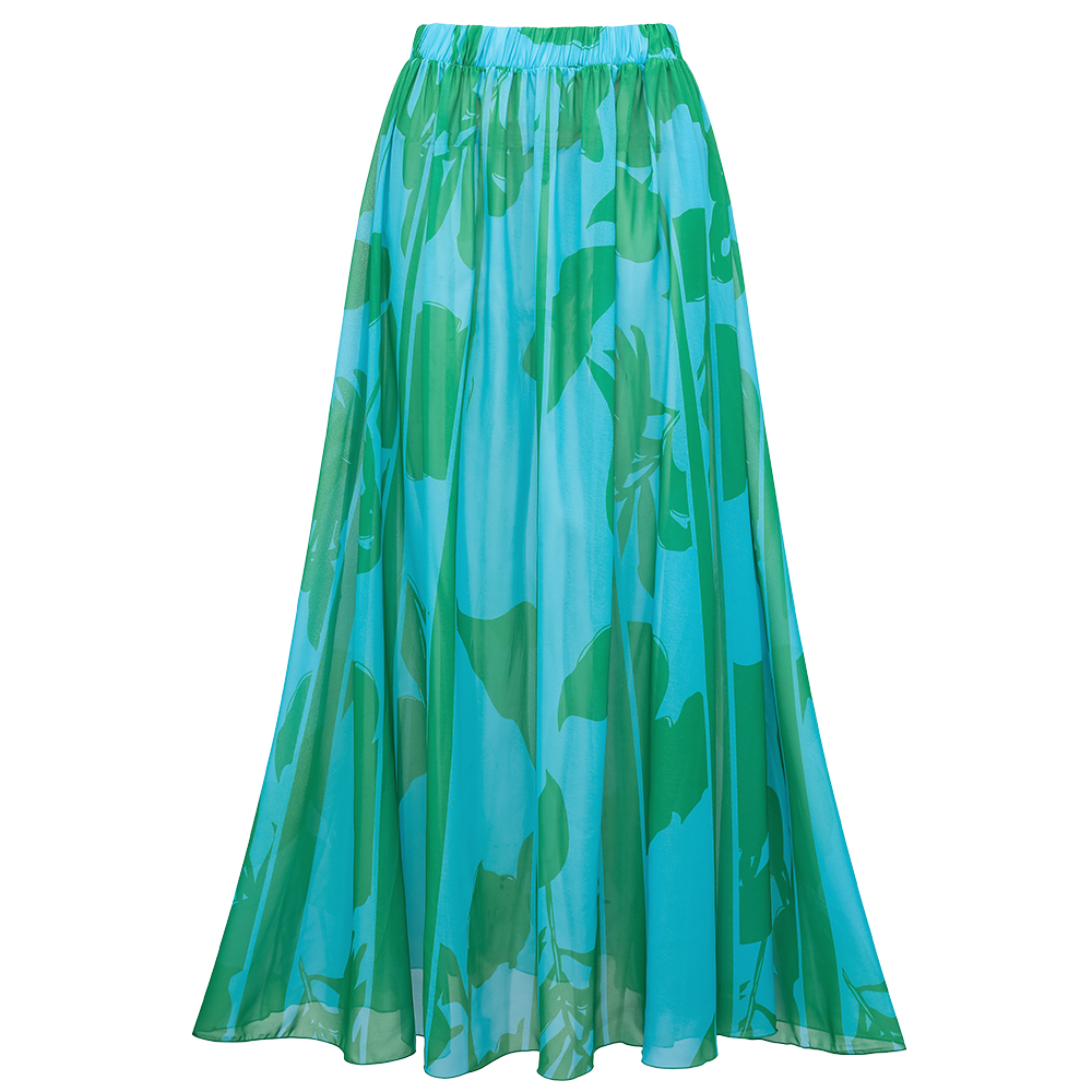 Printed One Piece Swimsuit and Skirt