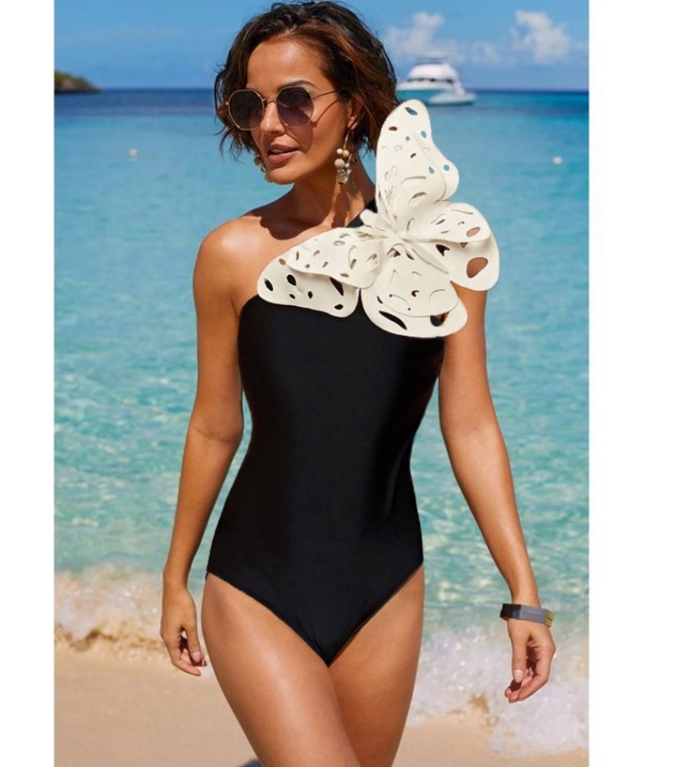 Butterfly Hollow Out One Piece Swimsuit and Skirt Flaxmaker