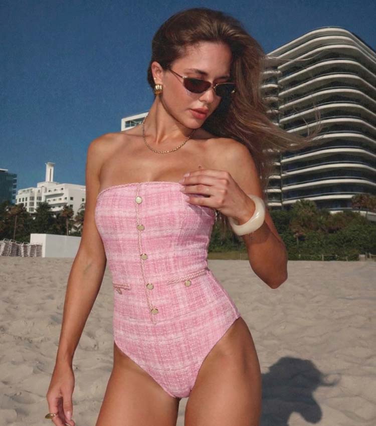 Bandeau Elegant One Piece Swimsuit and Shorts