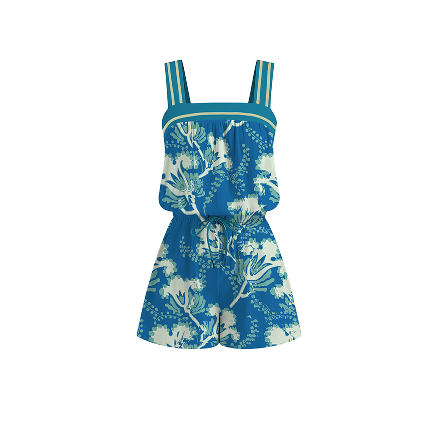 Printed vest jumpsuit