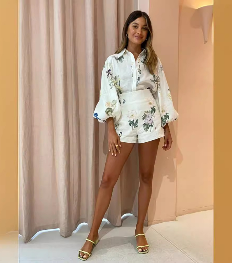 Vacation Printed Shirt and Shorts Set