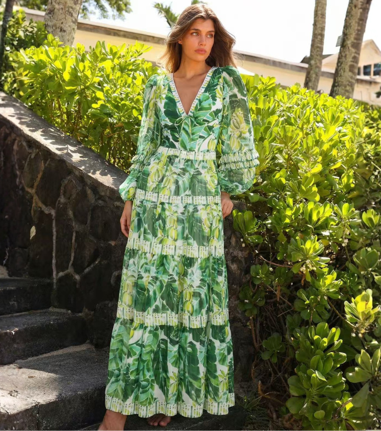 Green Banana Forest Print Swimsuit Set(s)