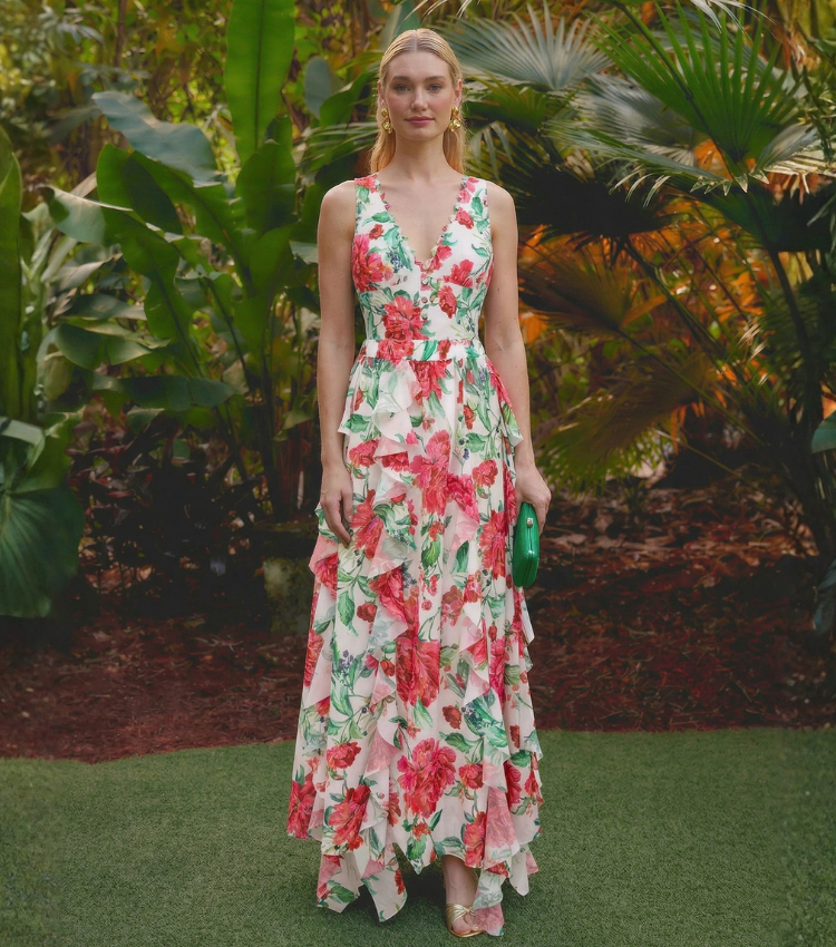 Color-Blocked Blooming Flower Print Swimsuit Set(s)