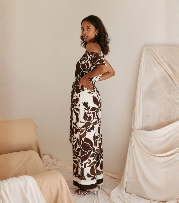 Abstract Floral Print Jumpsuit