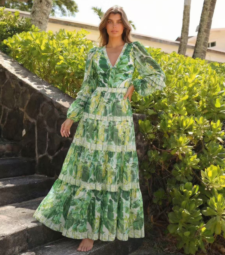 Green Banana Forest Print Swimsuit Set(s)