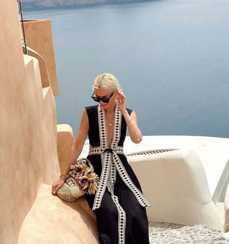 V Neck Vacation Dress