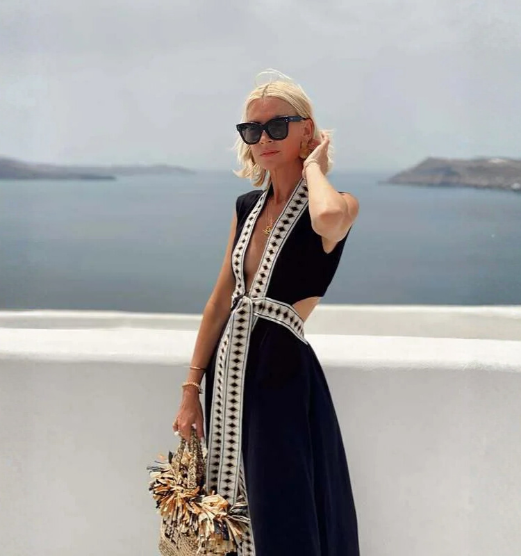 V Neck Vacation Dress