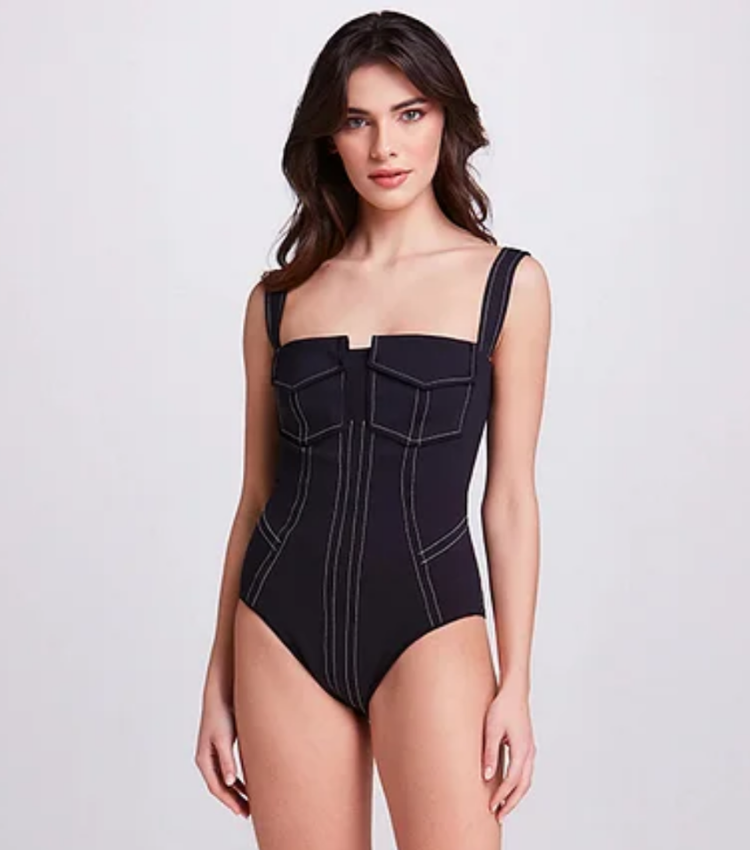 Black Pocket One Piece Swimsuit and Slit Pant Flaxmaker