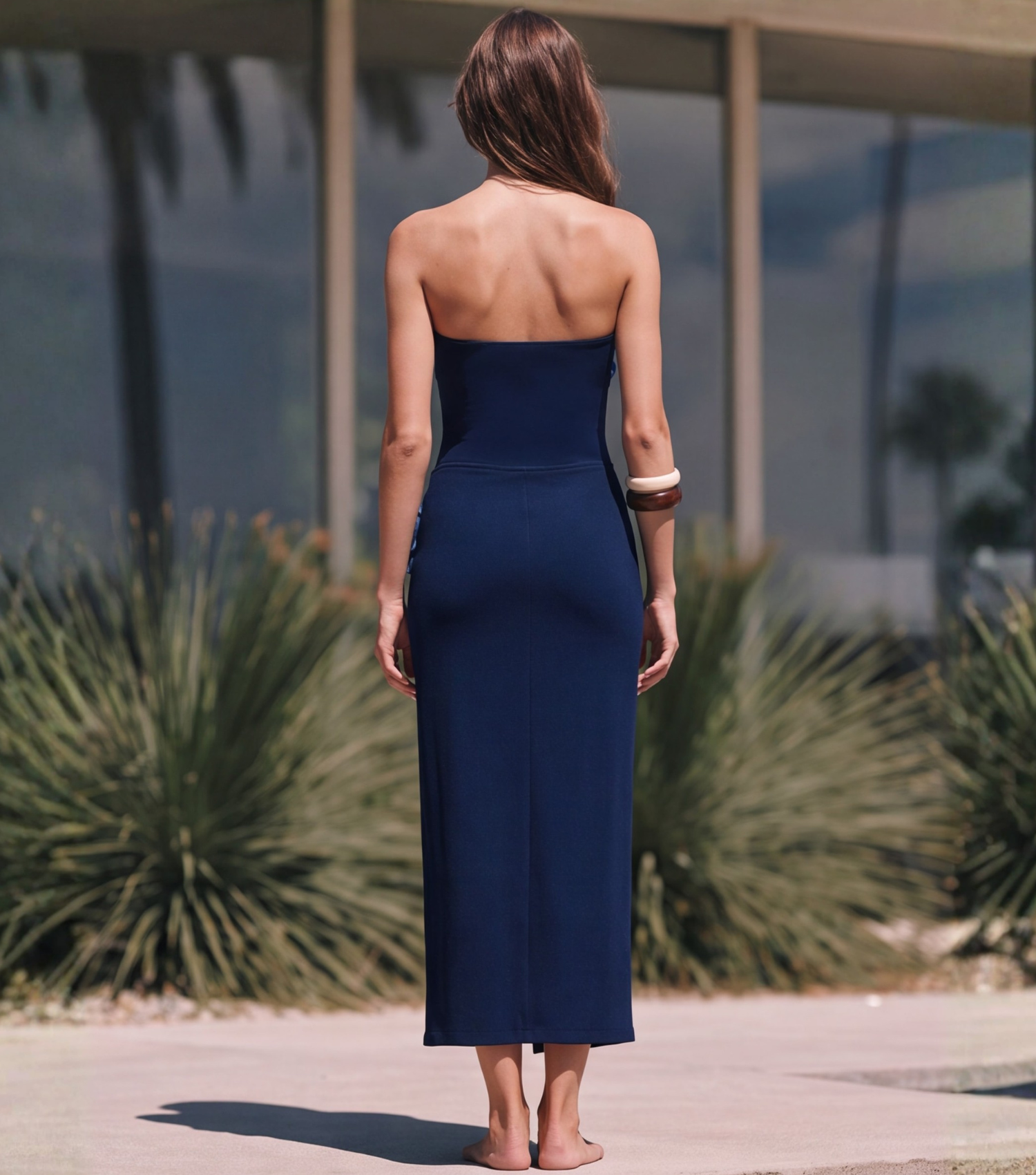 Bandeau 3D Flower One Piece Swimsuit and Skirt