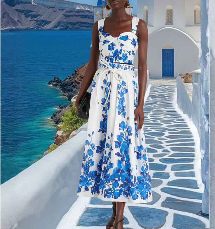 Printed Bikini Swimsuit and Skirt