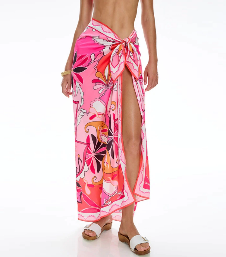 Printed One Piece Swimsuit and Sarong Flaxmaker