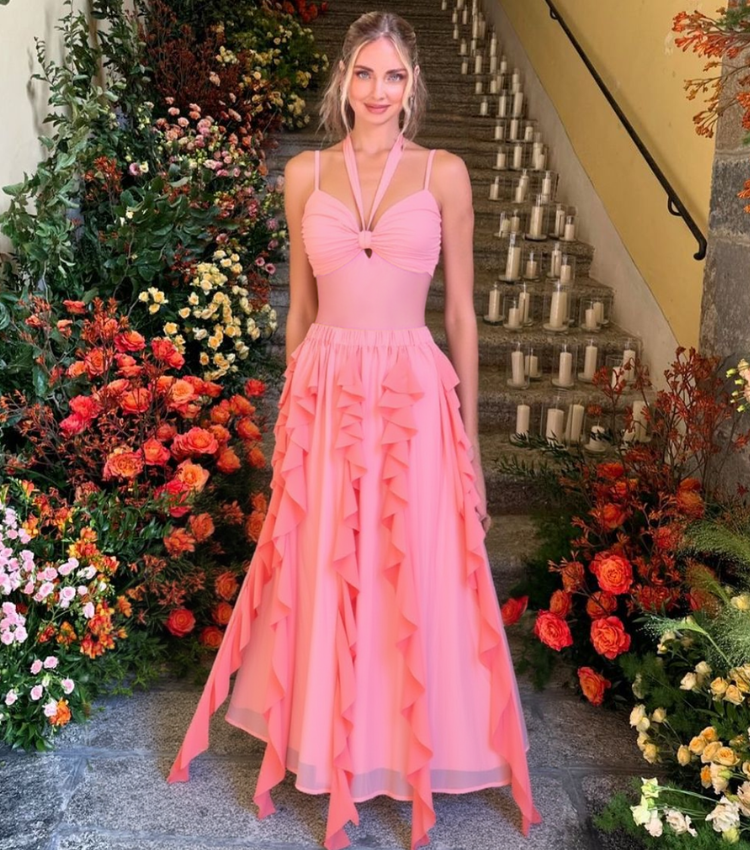 Light Coral Ruched 3D flowers Swimsuit Set(s)