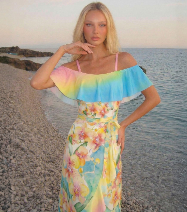 [Copy]Color-Blocked Print Swimsuit Set(s)