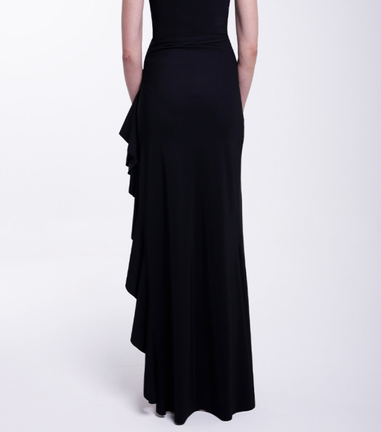 Cutout Color Block One Piece Swimsuit and Skirt