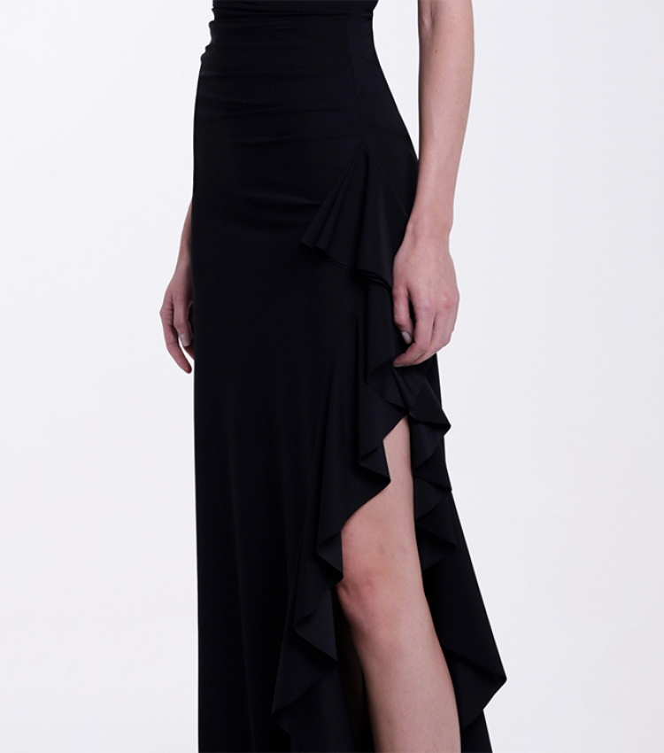 Cutout Color Block One Piece Swimsuit and Skirt