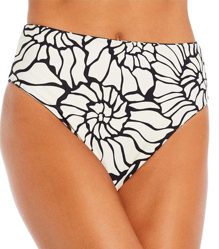 Black and White Conch Thread Bikini Swimsuit and Sarong