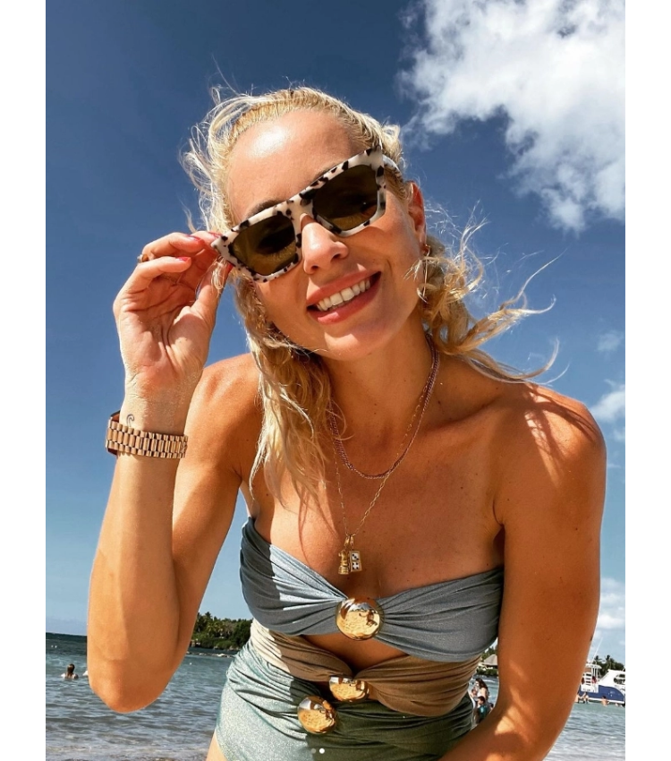 Color Block Cutout One Piece Swimsuit and Sarong