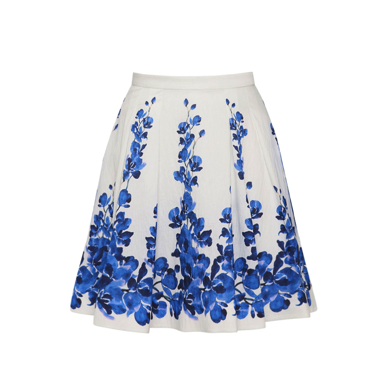 Printed Long Sleeve One Piece Swimsuit and Skirt