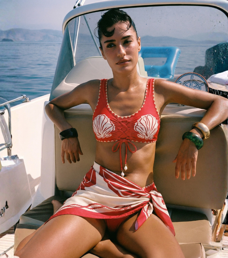 [Copy][Copy][Copy]Geometric Color Blocking Print Swimsuit Set(s)