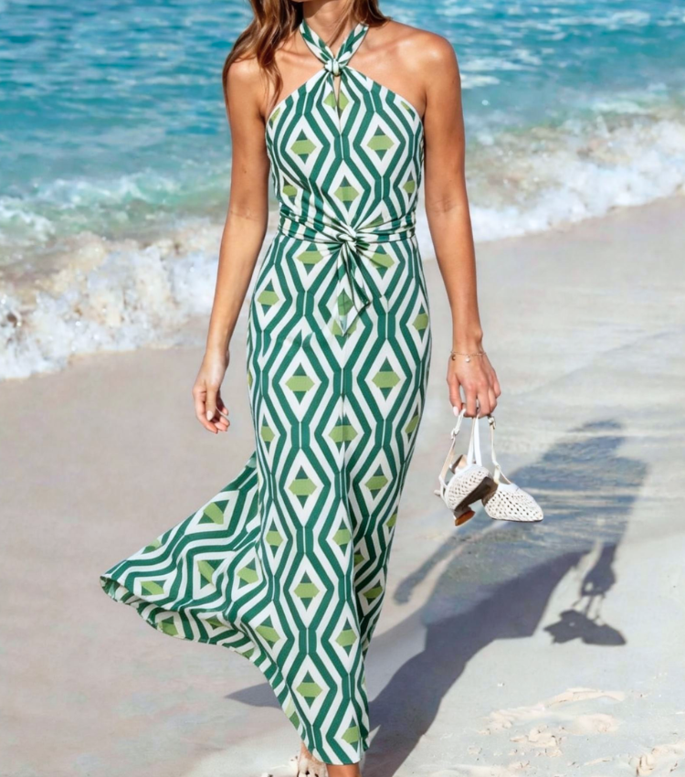 Geometric Print Max Dress