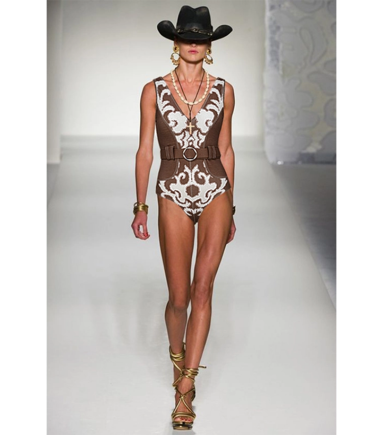 V Neck Belted Ethnic Print One Piece Swimsuit and Skirt Flaxmaker