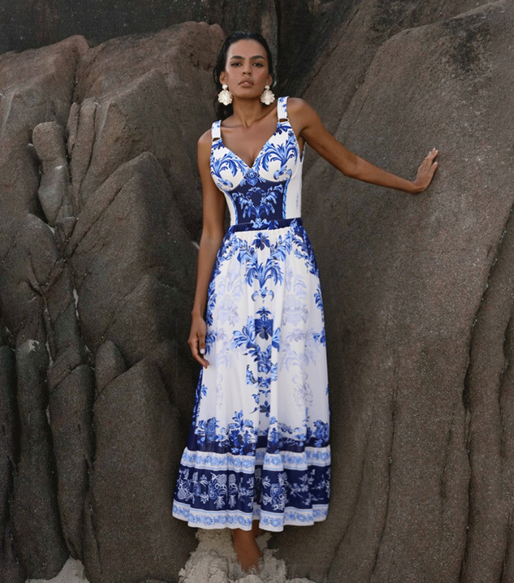 Adjustable Sling Lace Up Flower Print One Piece Swimsuit and Skirt/Pants