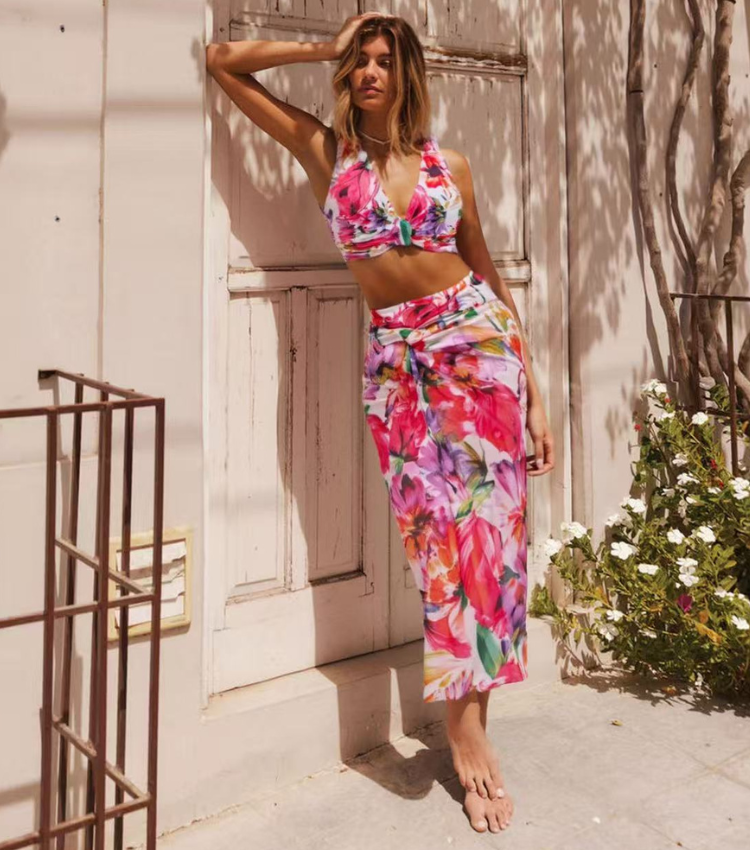 Flowers in full bloom Print Swimsuit Set(s)