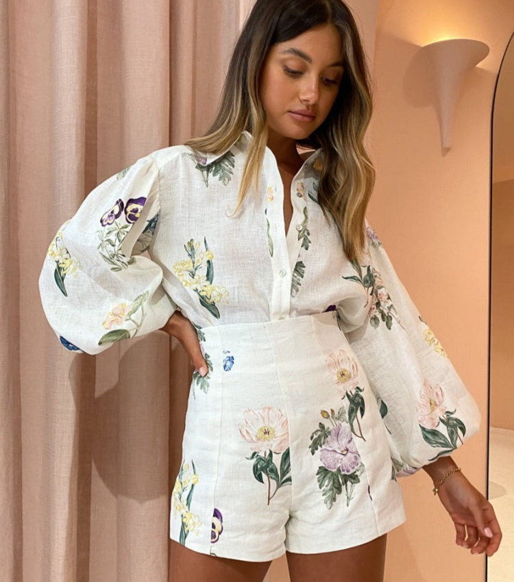 Vacation Printed Shirt and Shorts Set