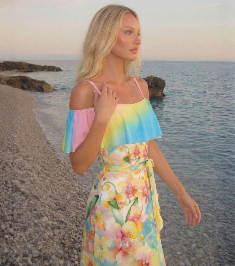 [Copy]Color-Blocked Print Swimsuit Set(s)