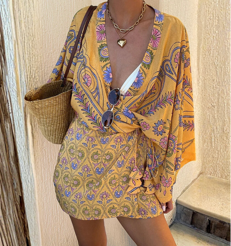 Vacation Printed Mini Dress