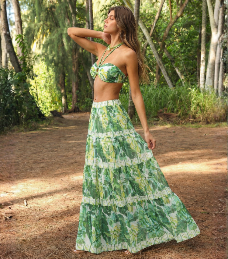 Green Banana Forest Print Swimsuit Set(s)