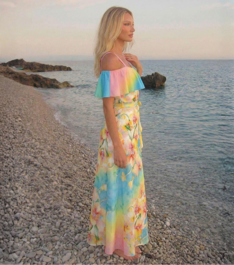 [Copy]Color-Blocked Print Swimsuit Set(s)