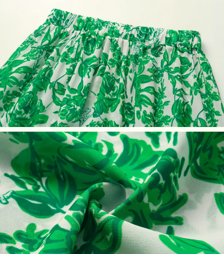 V Neck Printed One Piece Swimsuit and Skirt