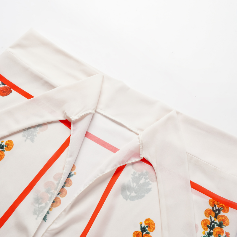 Flaxmaker Flower decor Printed One Piece Swimsuit and Sarong