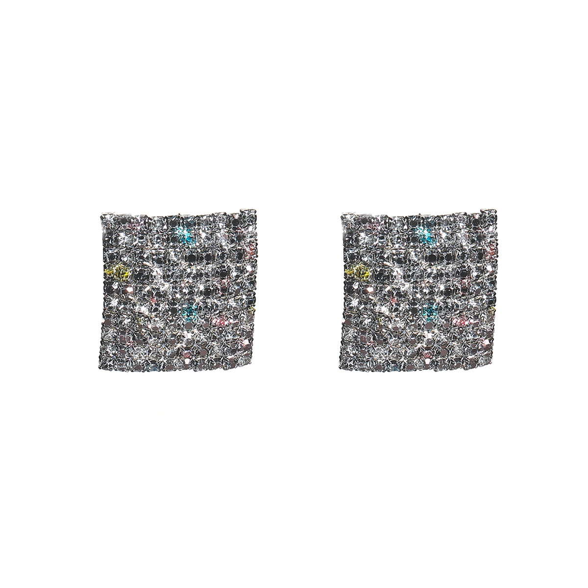 Square Rhinestone Stud Earrings