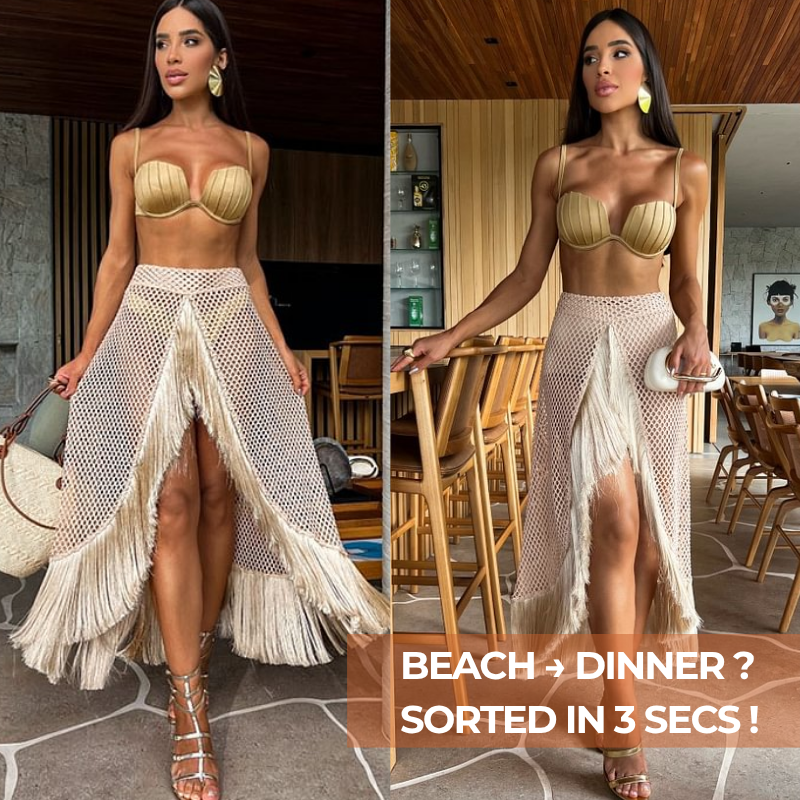 Tassel Bikini Swimsuit and Skirt